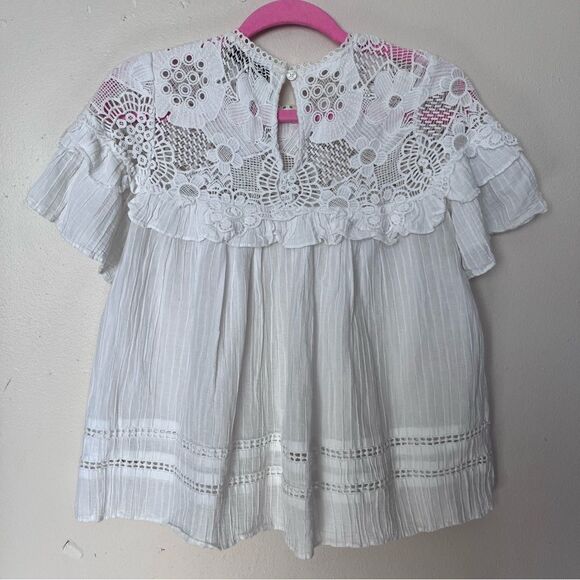 Sea NY Figgy Embroidered Eyelet White Blouse Size 4 - Picture 8 of 10